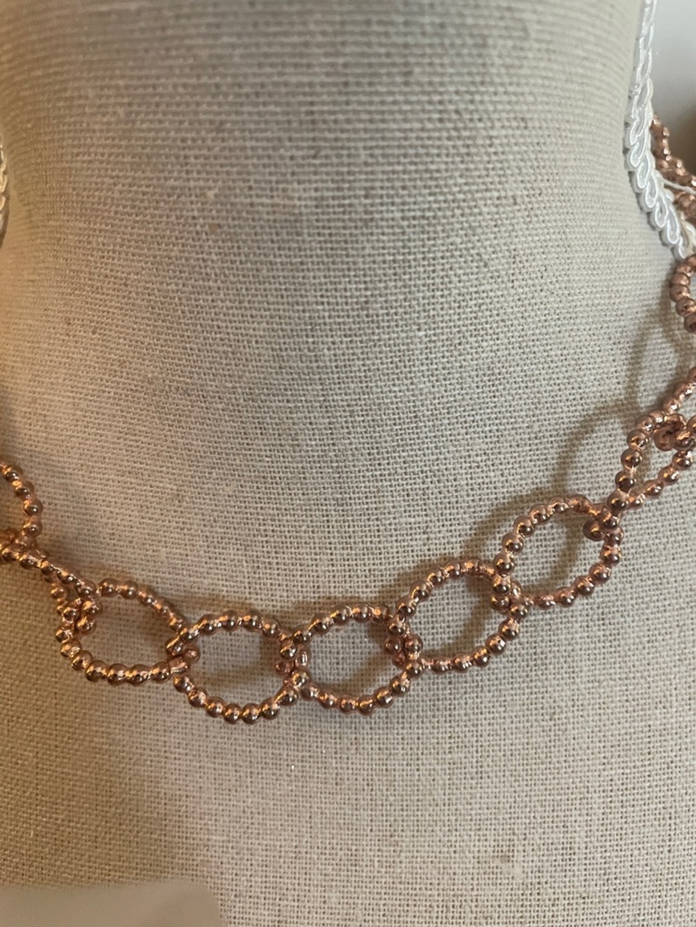 Rose Gold Beaded Link Necklace - Women Jewelry beautiful clasp